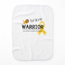 brave warrior childhood cancer Burp Cloth