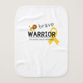 brave warrior childhood cancer Burp Cloth