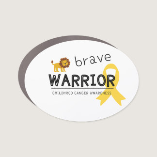 brave warrior childhood cancer Car Magnet