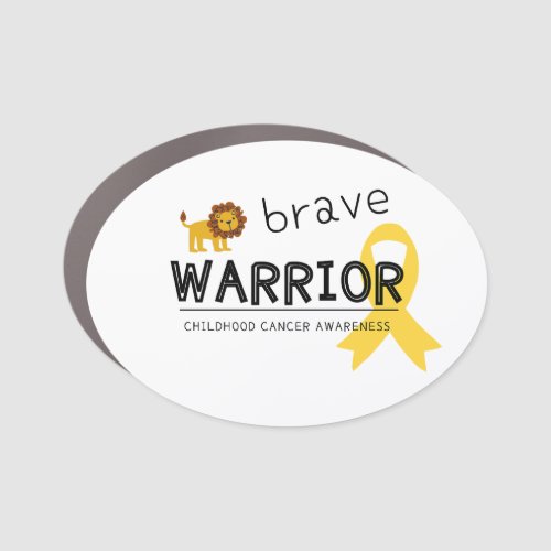 brave warrior childhood cancer Car Magnet