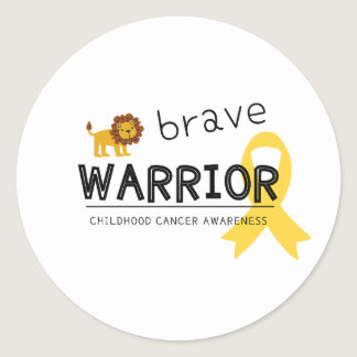 brave warrior childhood cancer lion sticker