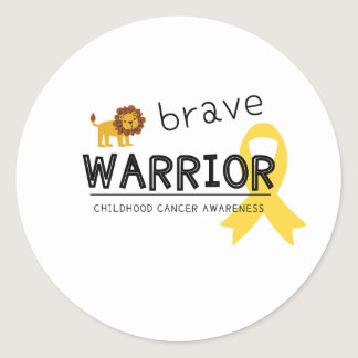 brave warrior childhood cancer lion sticker