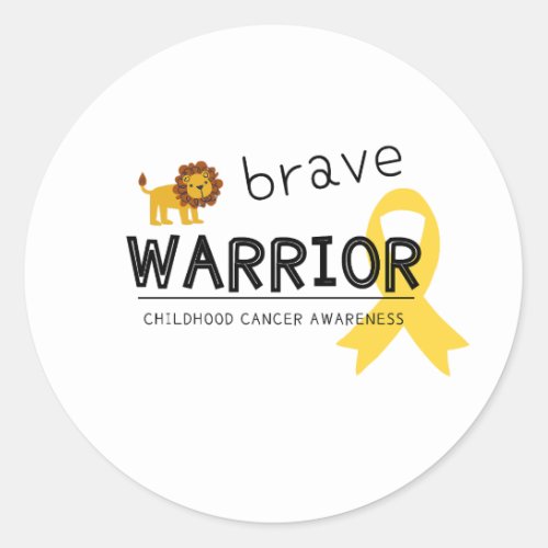 brave warrior childhood cancer lion sticker 
