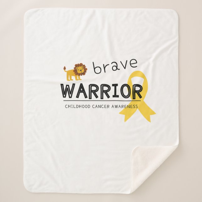 brave warrior childhood cancer Sherpa Blanket (Front)