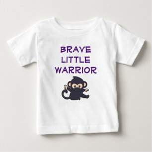 Brave Warrior Funny Cute Cartoon Ninja Monkey Baby T-Shirt