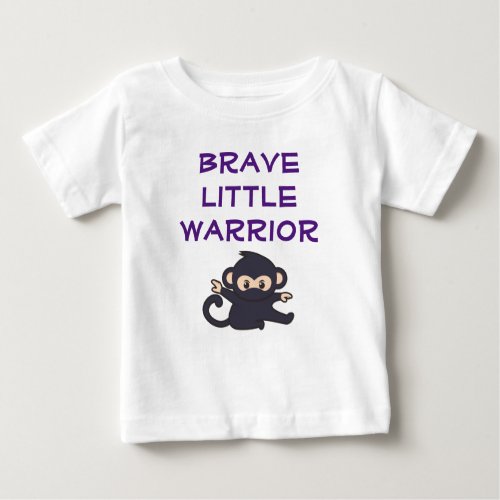 Brave Warrior Funny Cute Cartoon Ninja Monkey Baby T_Shirt