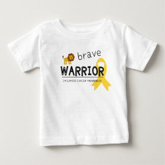 brave warrior lion childhood cancer baby T-Shirt