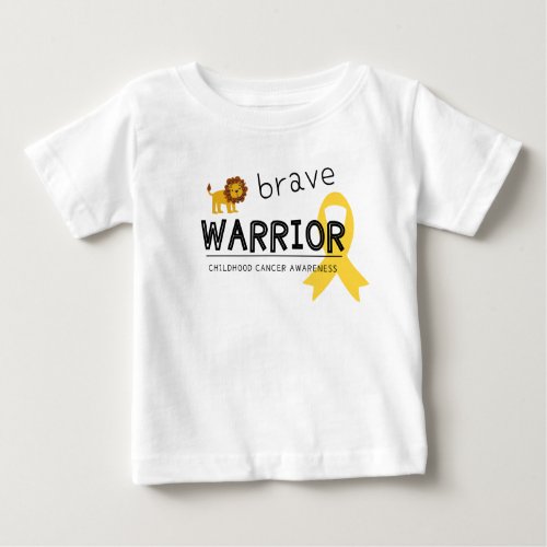 brave warrior lion childhood cancer baby T_Shirt