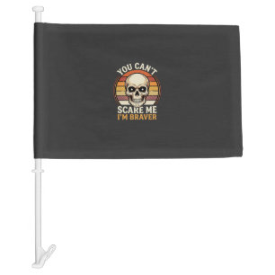 Braver Halloween Skull Retro Horror Design_1 Car Flag