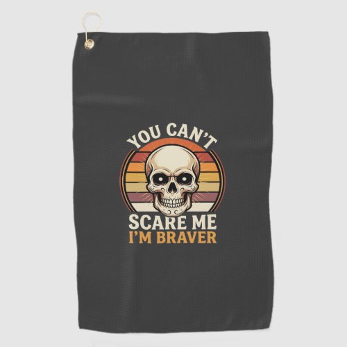 Braver Halloween Skull Retro Horror Design_1 Golf Towel