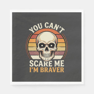 Braver Halloween Skull Retro Horror Design_1 Napkins