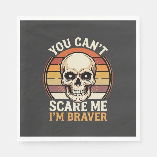 Braver Halloween Skull Retro Horror Design_1 Napkins
