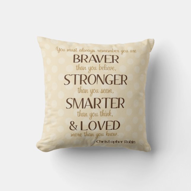 Braver, Stronger, Smarter Poem Nursery Pillow (Front)