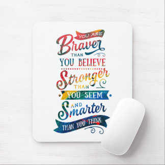 Braver Than You Believe Autism Awareness Rainbow Mouse Pad
