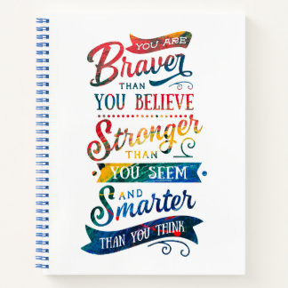 Braver Than You Believe Autism Awareness Rainbow Notebook