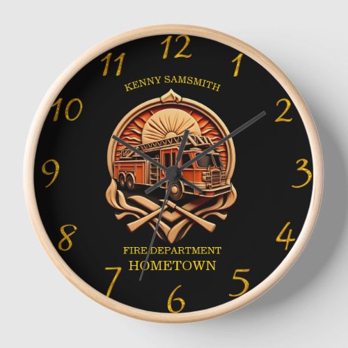Bravery And Dedication Fire Department Clock