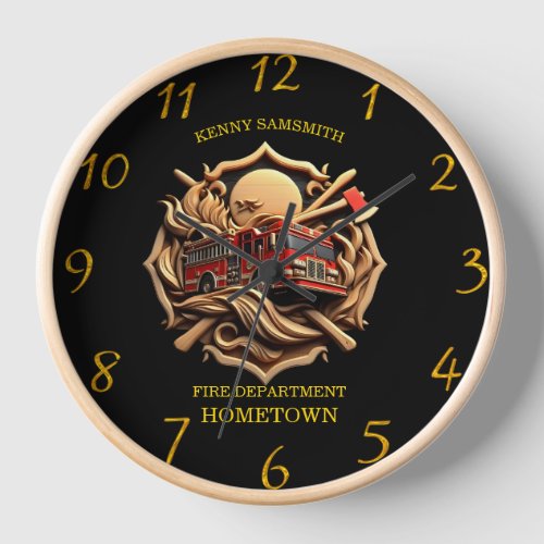 Bravery And Dedication Fire Department  Clock