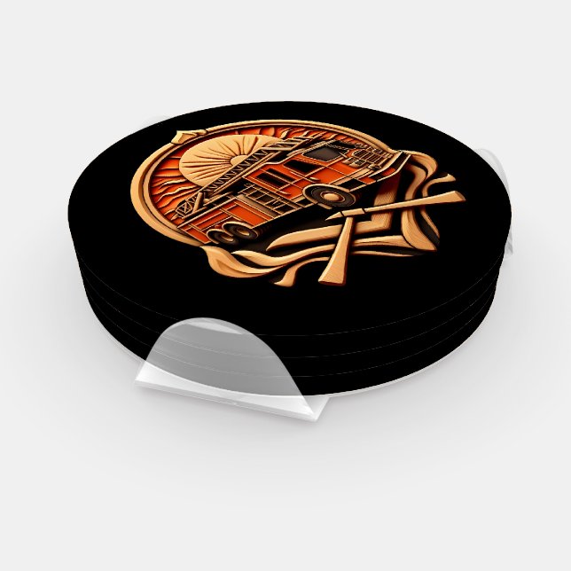 Bravery And Dedication Fire Department Coaster Set (Set)