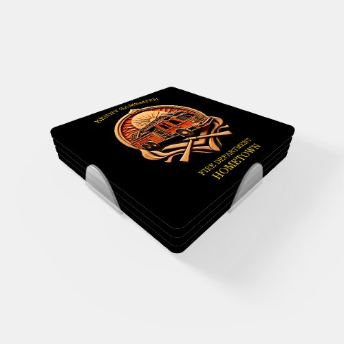 Bravery And Dedication Fire Department Coaster Set
