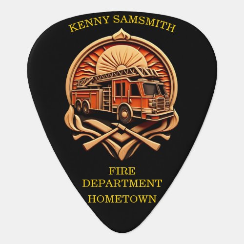 Bravery And Dedication Fire Department Guitar Pick