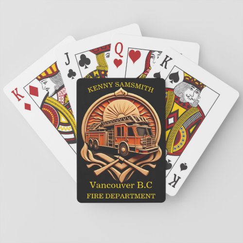 Bravery And Dedication Fire Department Playing Cards