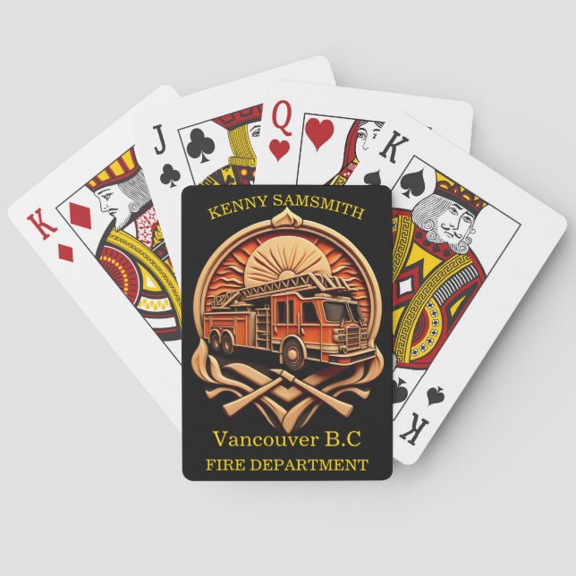 Bravery And Dedication Fire Department Poker Cards (Back)