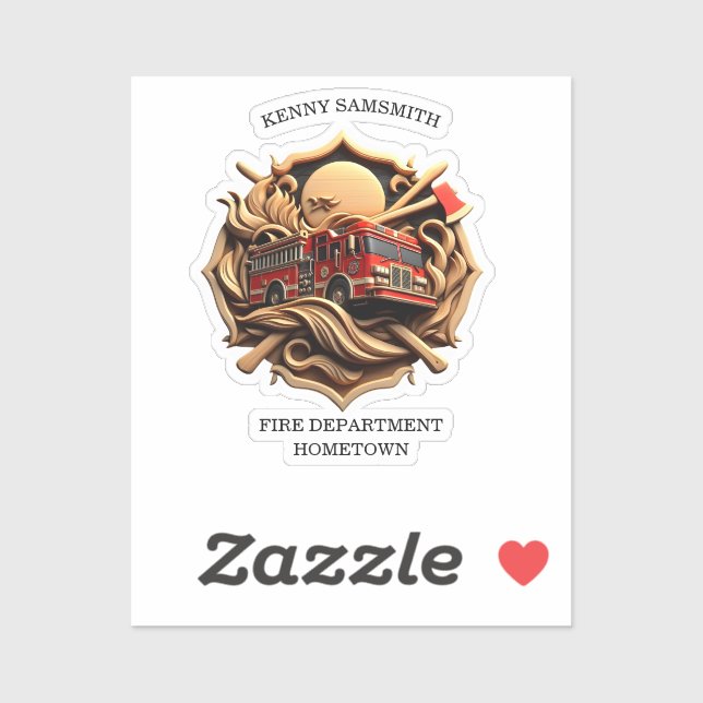 Bravery And Dedication Fire Department  Sticker (Sheet)