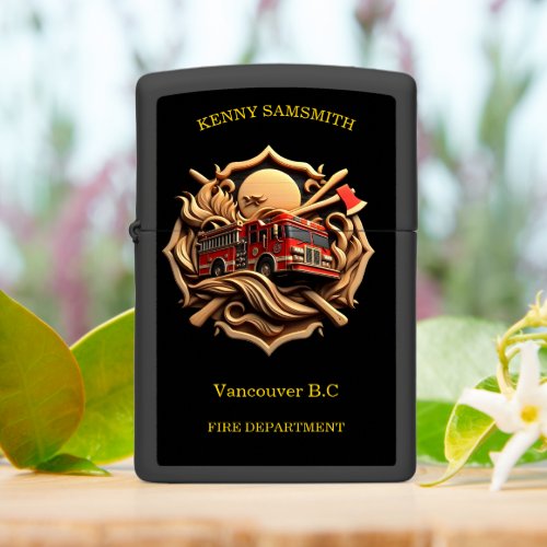 Bravery And Dedication Fire Department  Zippo Lighter