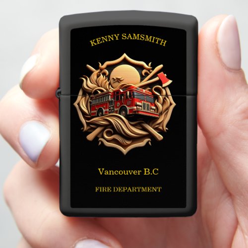 Bravery And Dedication Fire Department  Zippo Lighter