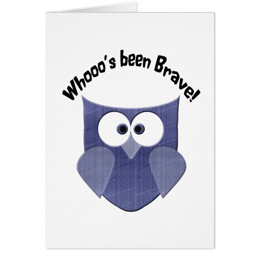 Bravery Blue Cute Owl Cards (Front)
