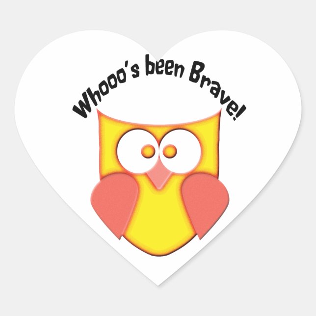 Bravery Cute Owl Heart Sticker (Front)