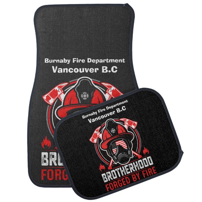 Bravery embodied in the firefighter’s gear at dawn car floor mat (Set)