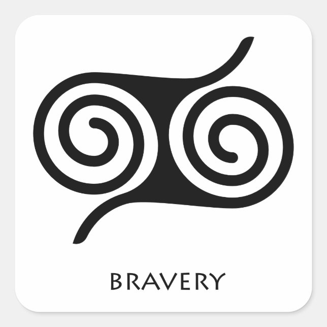 Bravery (Gyawu Atiko) Adinkra Symbol Sticker (Front)