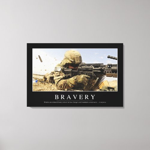 Bravery Inspirational Quote Canvas Print