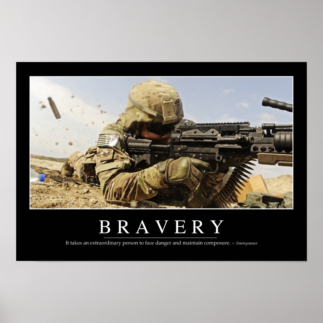 Bravery: Inspirational Quote Poster | Zazzle