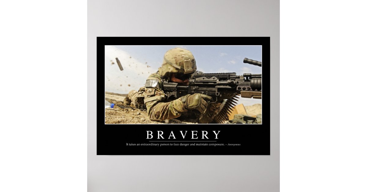 Bravery: Inspirational Quote Poster | Zazzle