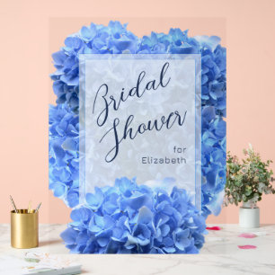 Bravest Blue Bridal Shower Floral Welcome Sign