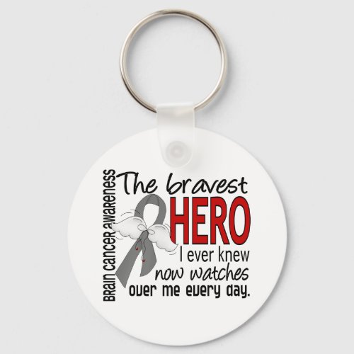 Bravest Hero I Ever Knew Brain Cancer Keychain