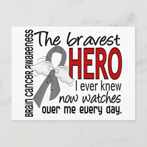 Bravest Hero I Ever Knew Brain Cancer Postcard