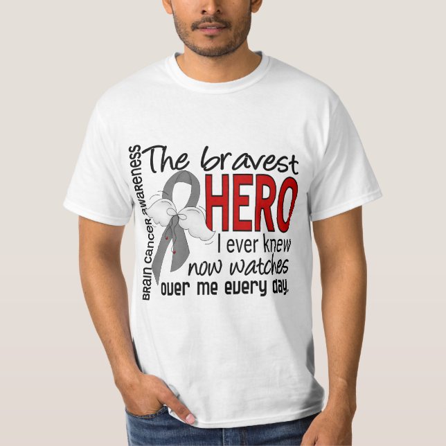 Bravest Hero I Ever Knew Brain Cancer T-Shirt (Front)