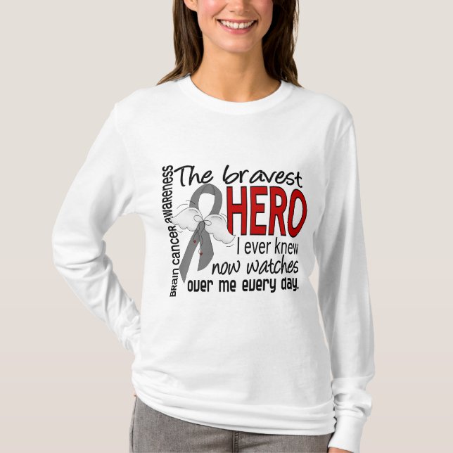 Bravest Hero I Ever Knew Brain Cancer T-Shirt (Front)