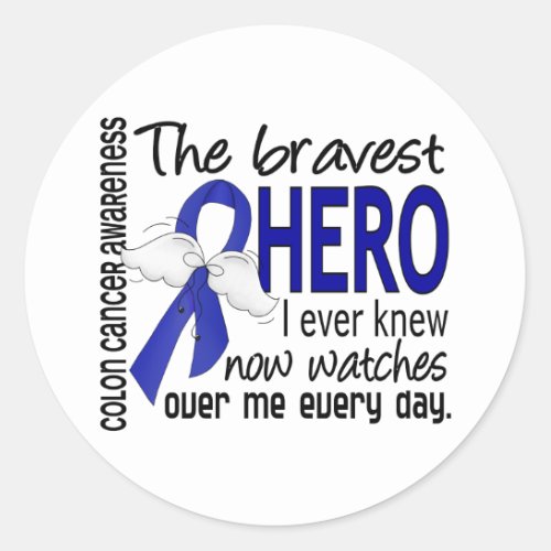 Bravest Hero I Ever Knew Colon Cancer Classic Round Sticker