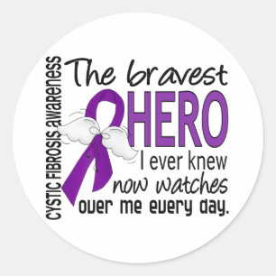 Bravest Hero I Ever Knew Cystic Fibrosis Classic Round Sticker