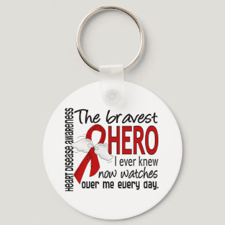 Bravest Hero I Ever Knew Heart Disease Keychain