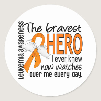 Bravest Hero I Ever Knew Leukemia Classic Round Sticker