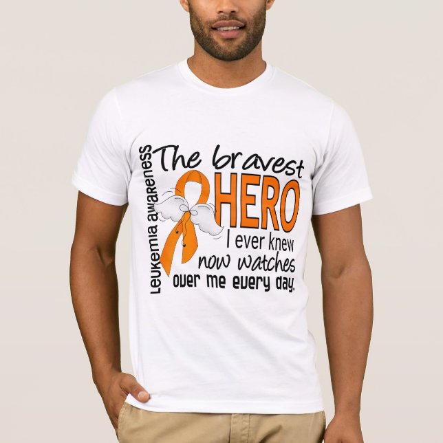 Bravest Hero I Ever Knew Leukemia T-Shirt (Front)