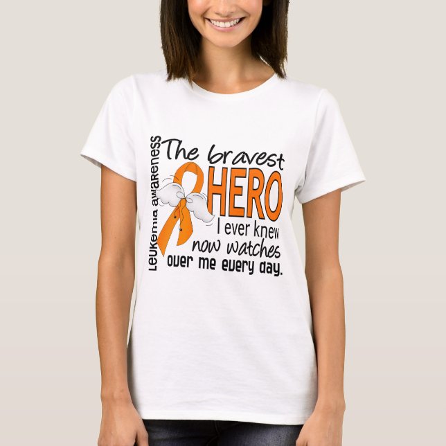 Bravest Hero I Ever Knew Leukemia T-Shirt (Front)