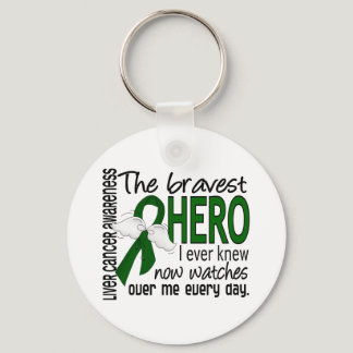 Bravest Hero I Ever Knew Liver Cancer Keychain