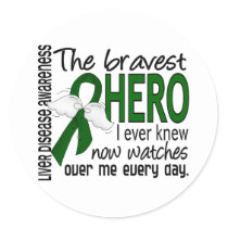 Bravest Hero I Ever Knew Liver Disease Classic Round Sticker