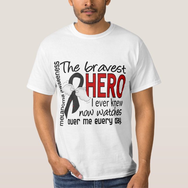 Bravest Hero I Ever Knew Melanoma T-Shirt (Front)